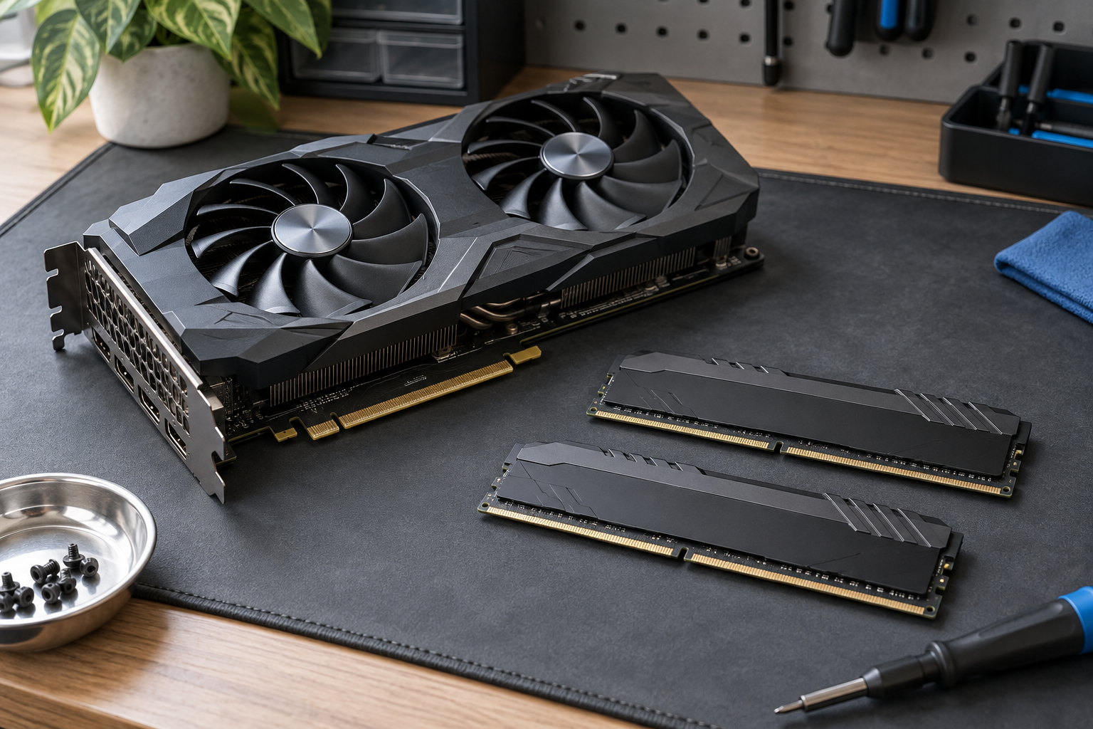 GPU 메모리와 시스템 RAM, 모델 실행에서 쓰이는 위치 구분하기 관련 설명용 삽화
